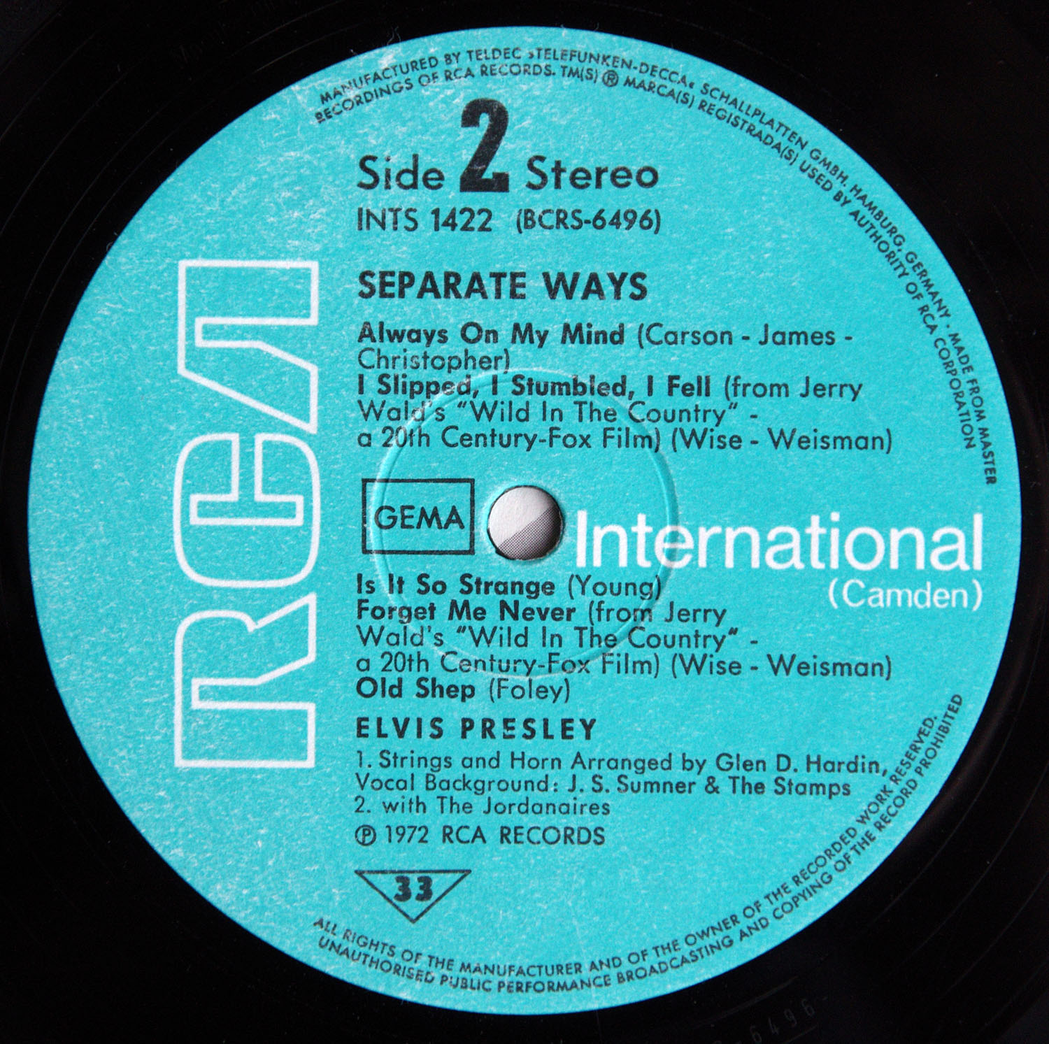 Elvis Presley  Separate Ways : LP B